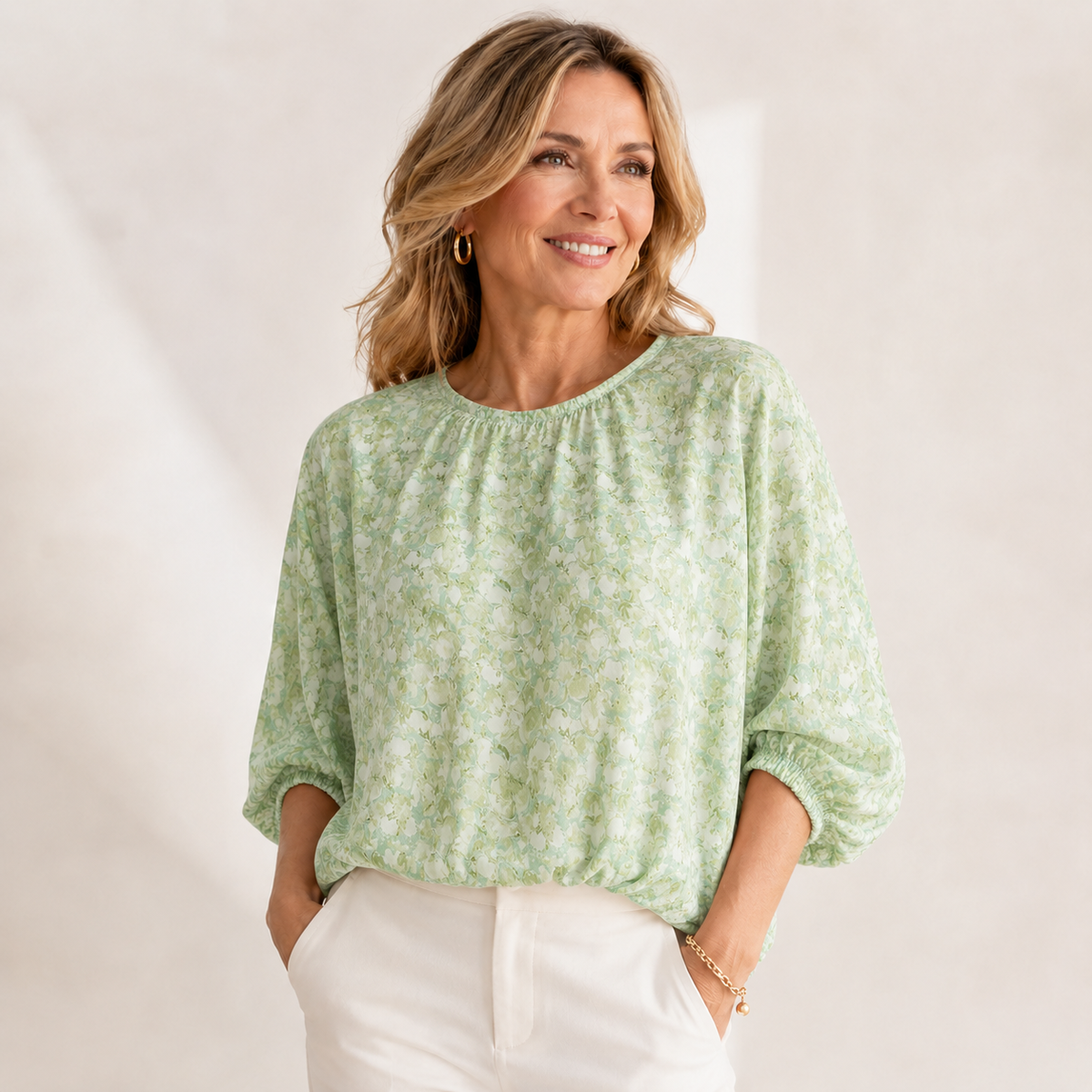 Maya | Casual Back Bow Printed Blouse