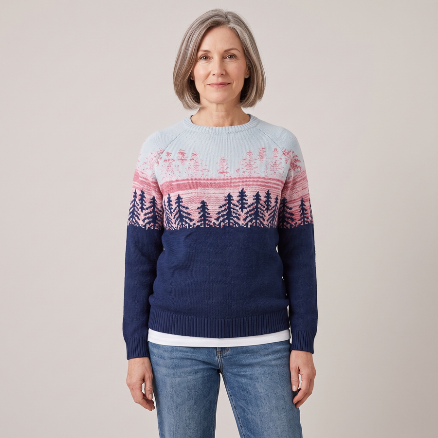 Meredith™ — Fair Isle Forest Sweater