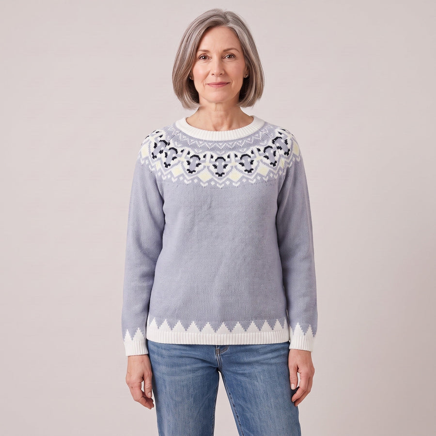 Winifred™ — Fair Isle Yoke Sweater