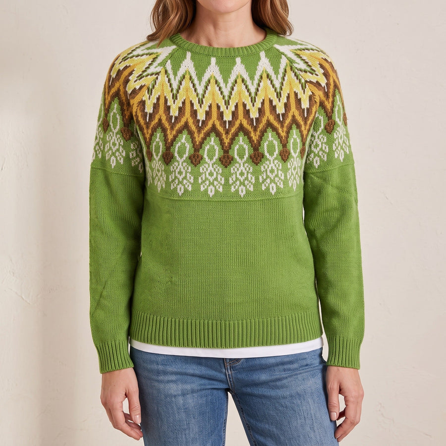 Theodora™ — Fair Isle Yoke Sweater