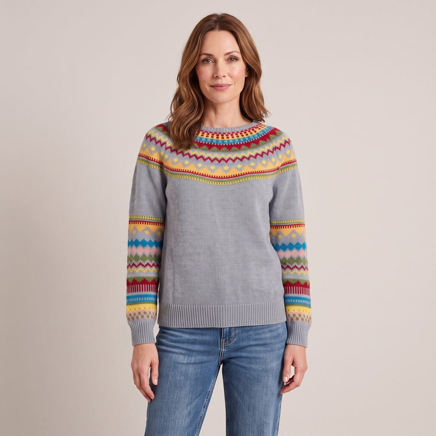 Antonia™ — Fair Isle Yoke Sweater
