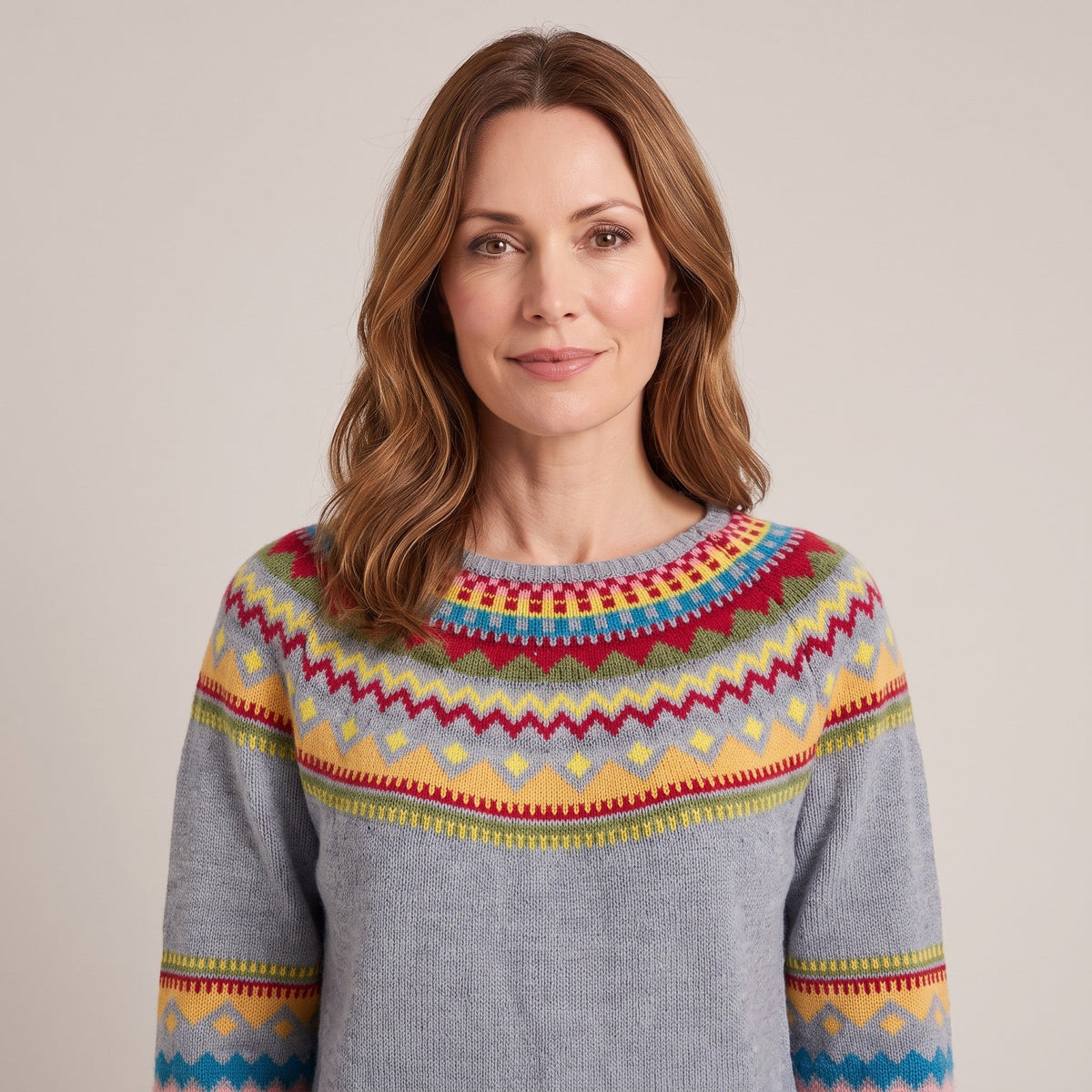 Antonia™ — Fair Isle Yoke Sweater