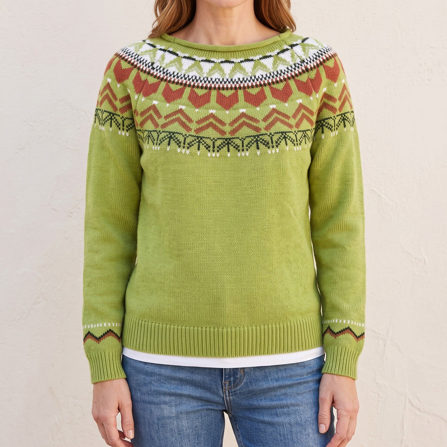 Dorothea™ — Fair Isle Yoke Sweater