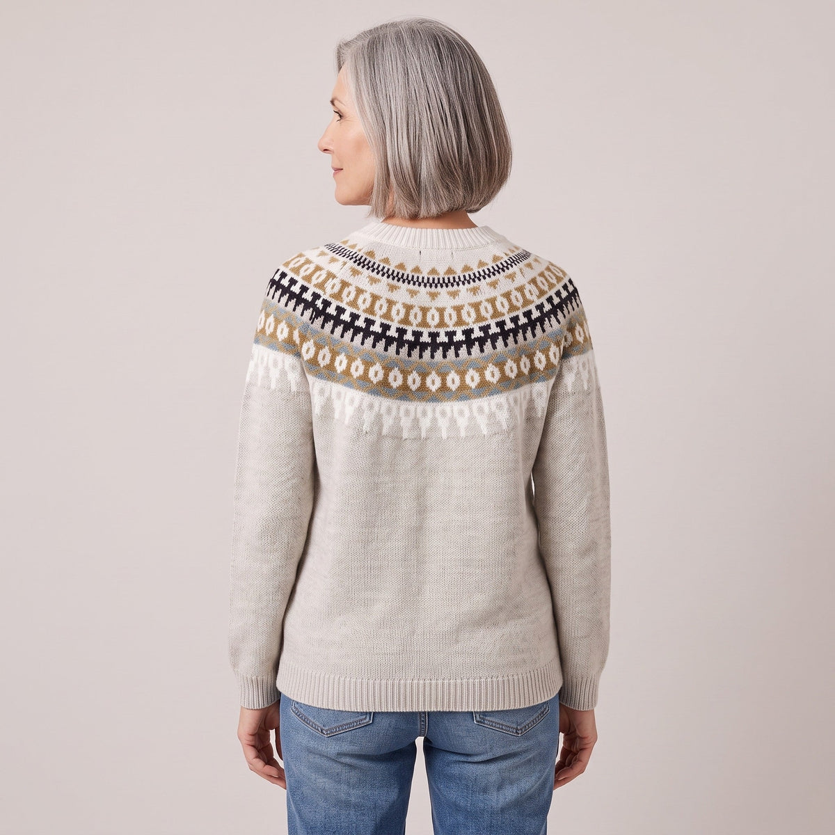 Roberta™ — Fair Isle Yoke Sweater