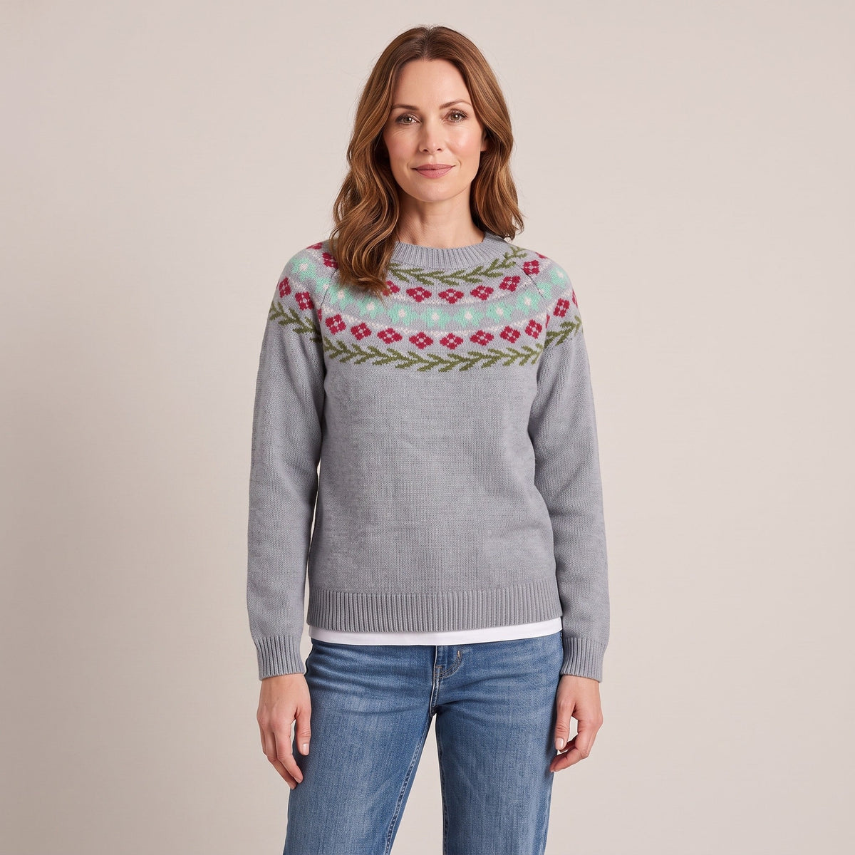 Miriam™ — Floral Yoke Sweater