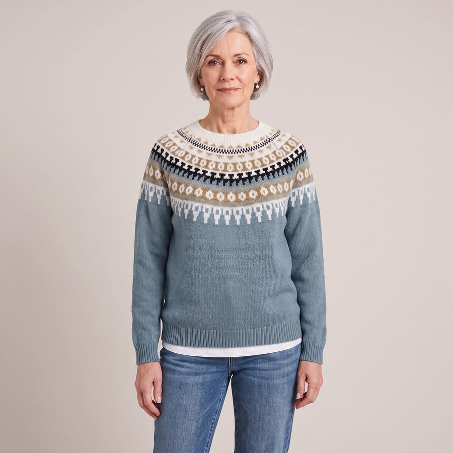 Dolores™ — Fair Isle Yoke Sweater