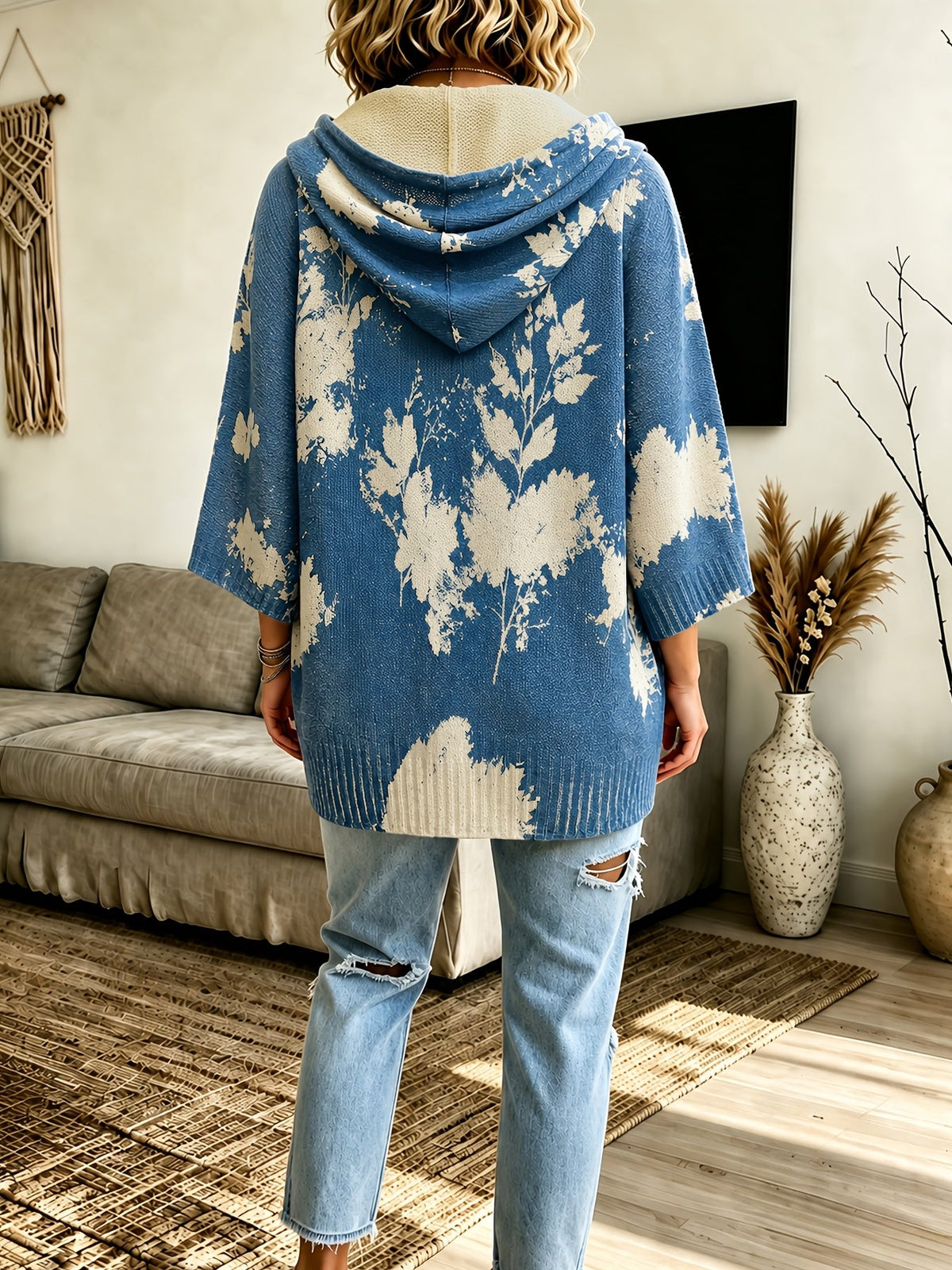 Blythe™ | Floral Hooded Cape Sweater