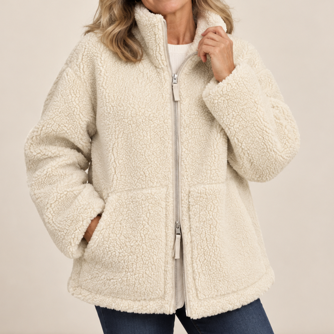 Silvana | Oversize Teddy Jacket with High Collar