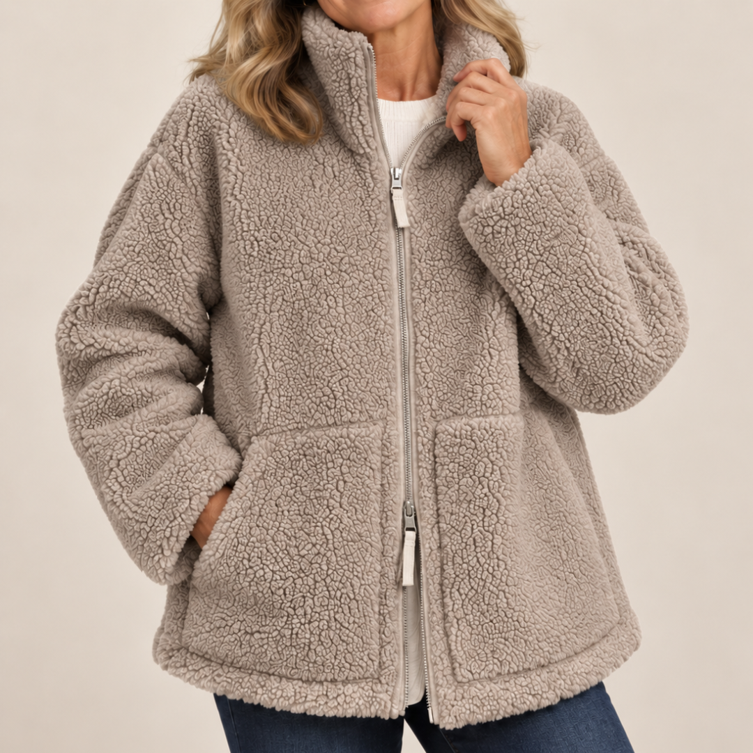 Silvana | Oversize Teddy Jacket with High Collar