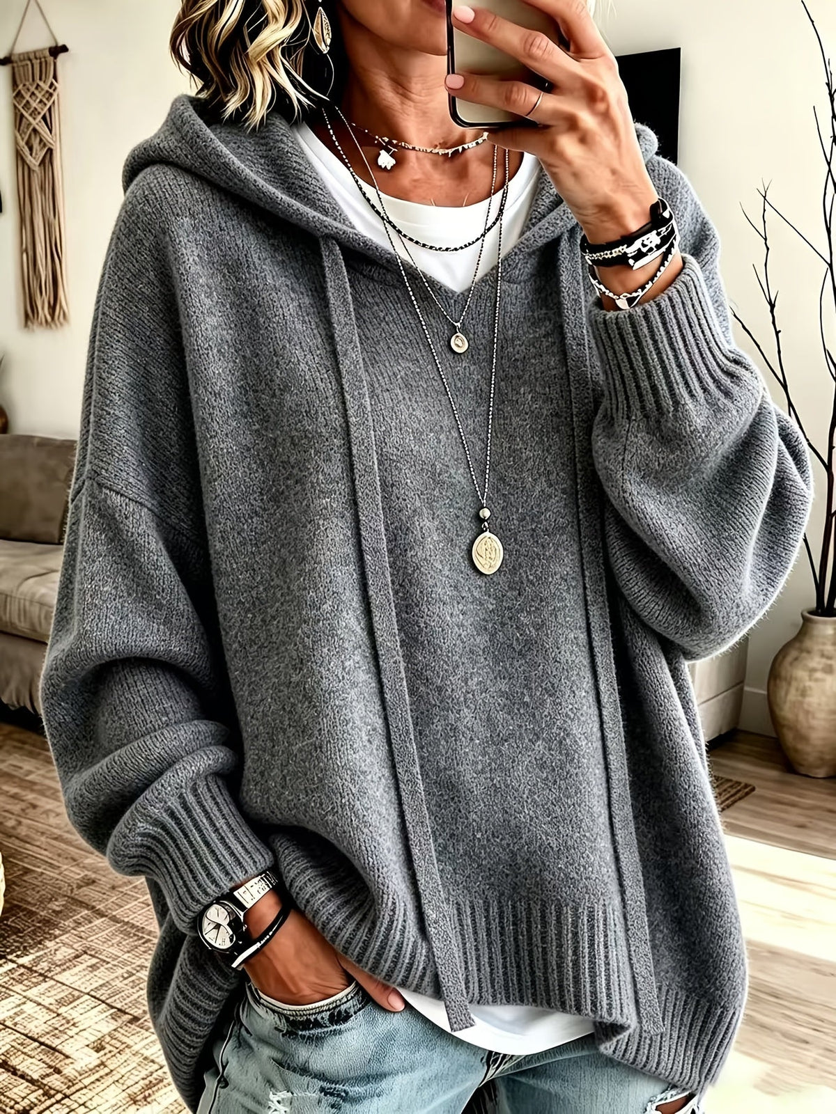 Averelle™ |  Casual Loose Fit Hooded Sweater