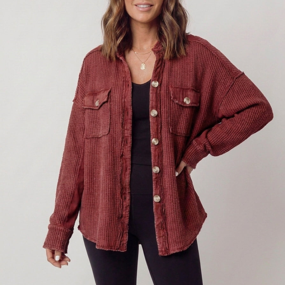 Auvora | Waffle Knit Shacket