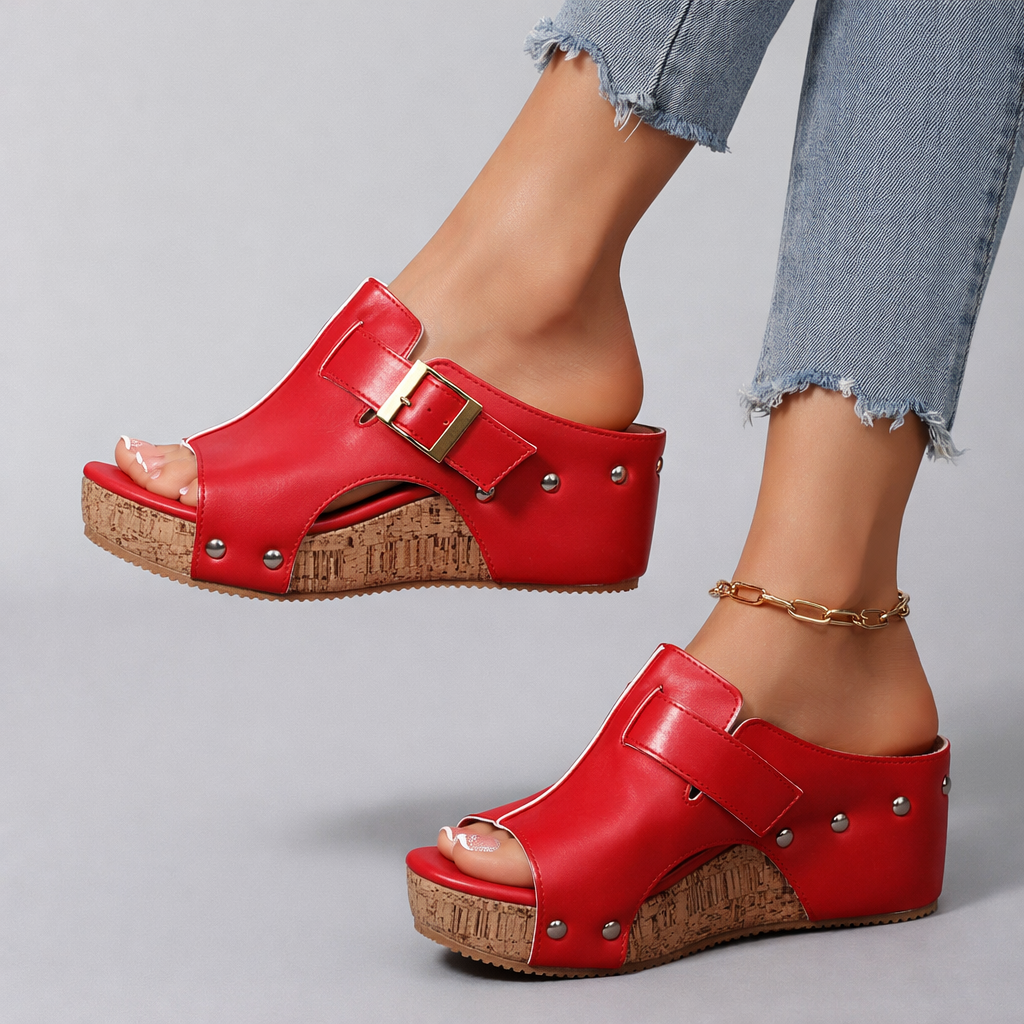 CASSIA™ | Leather Platform Sandals