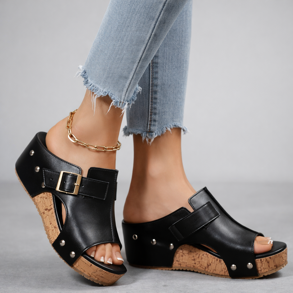 CASSIA™ | Leather Platform Sandals
