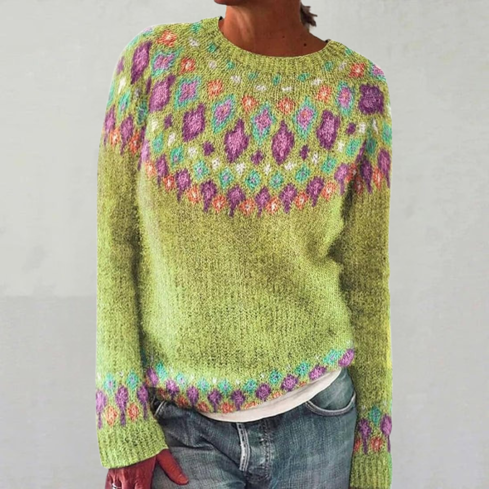 CLOVER | Floral Fair Isle Wool Jumper