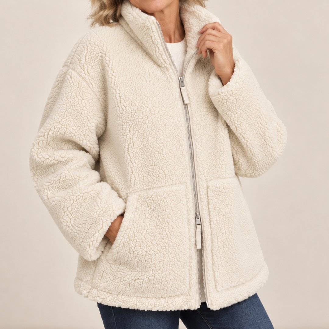 Silvana | Oversize Teddy Jacket with High Collar