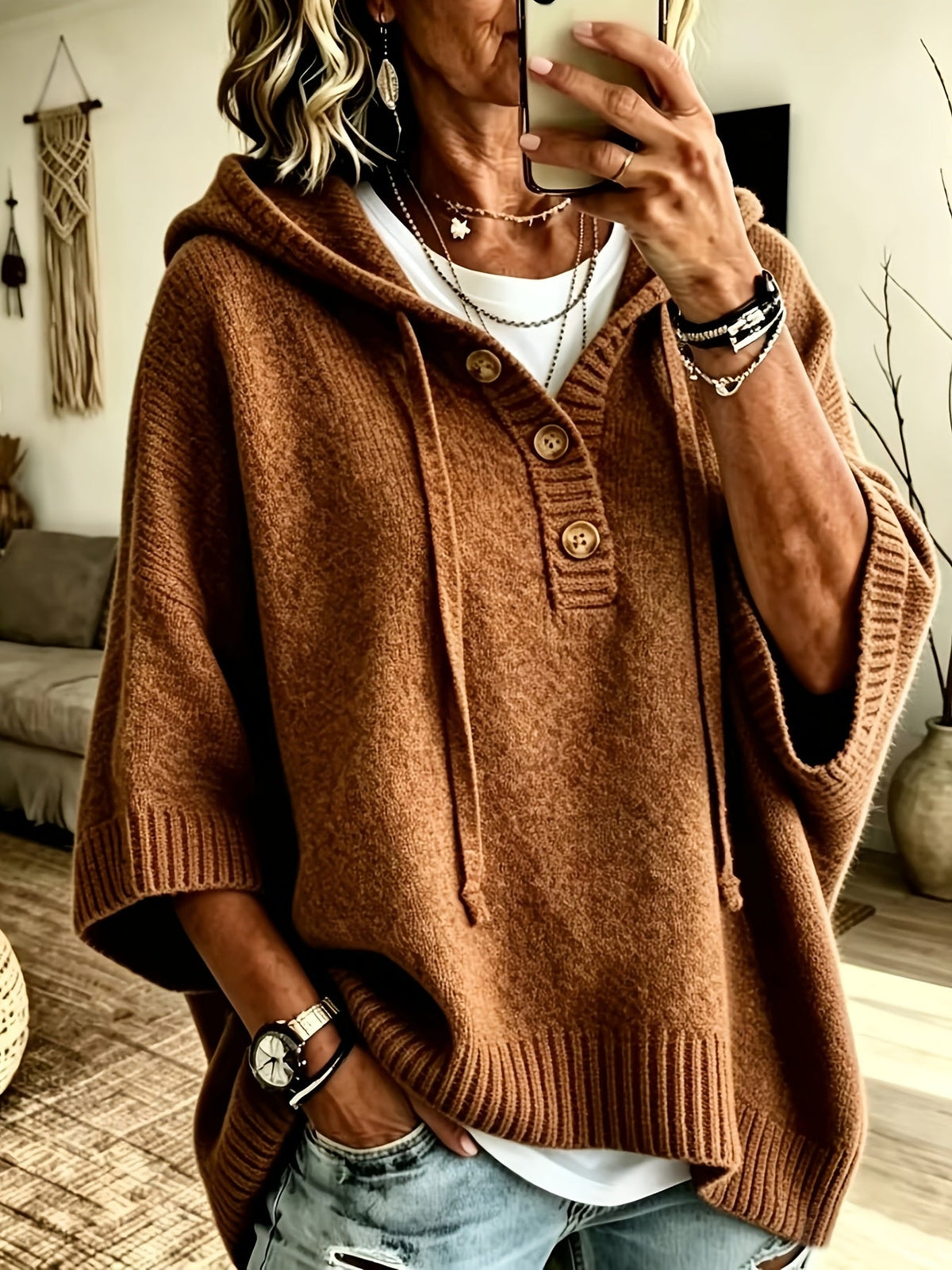 Gilda™ | Puff Sleeve Hooded Sweater