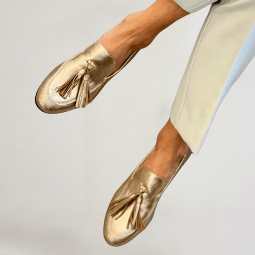 Vittoria | Gold Loafers for Women