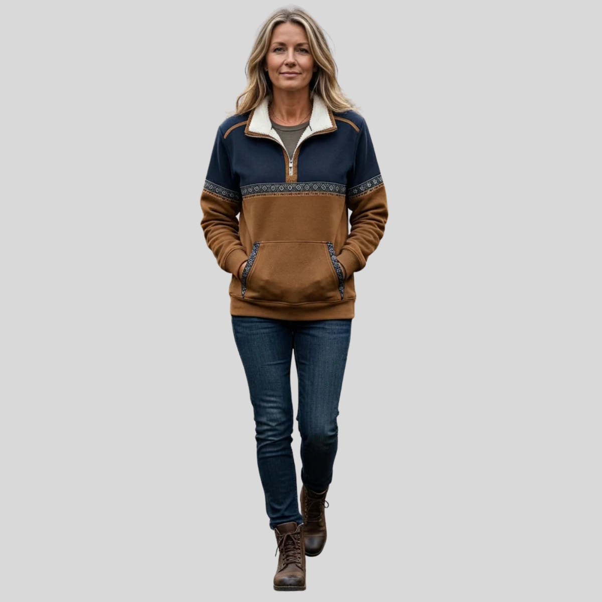 Harper | Sherpa Collar Half-Zip Sweater