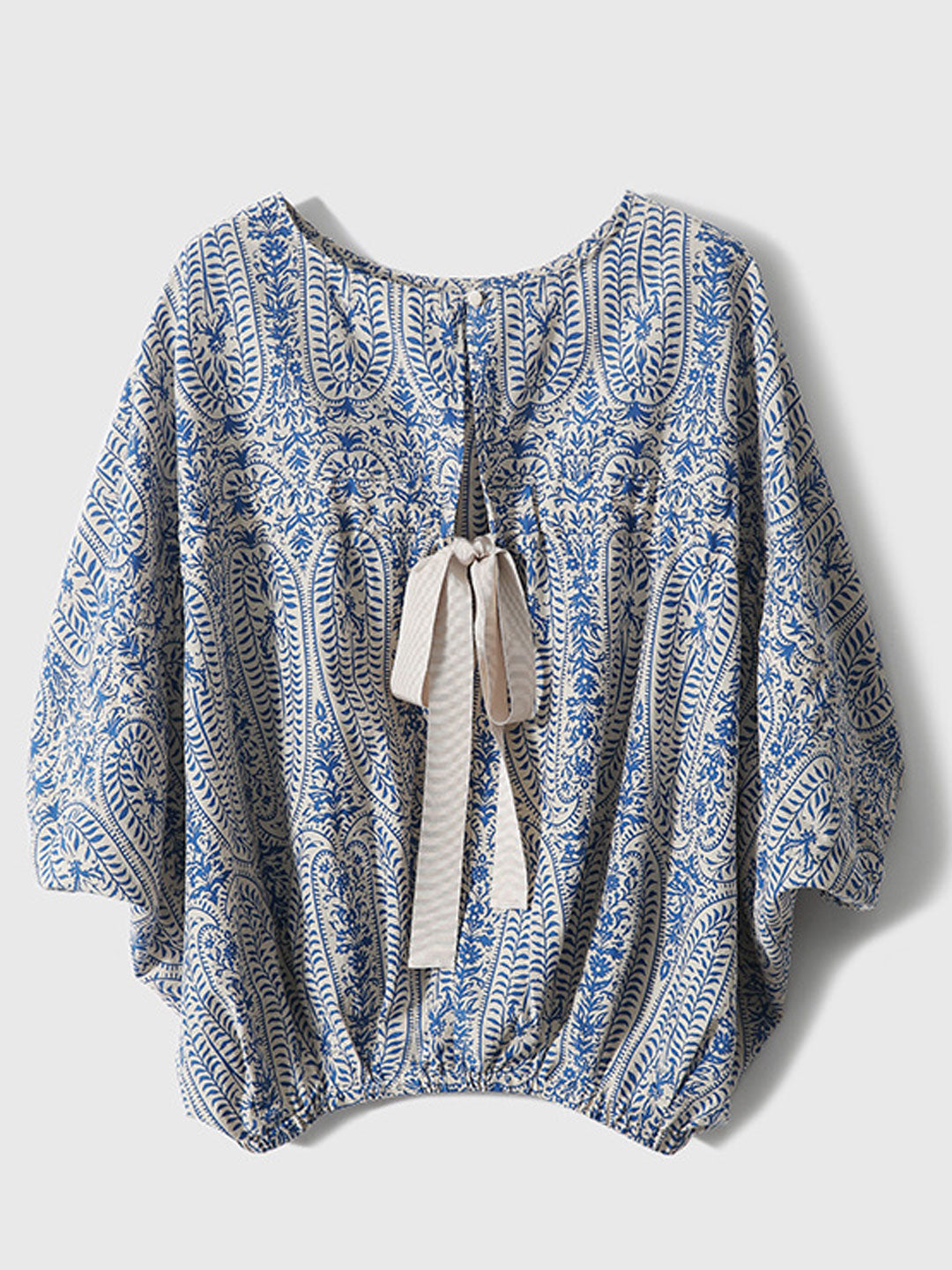 Maya | Casual Back Bow Printed Blouse