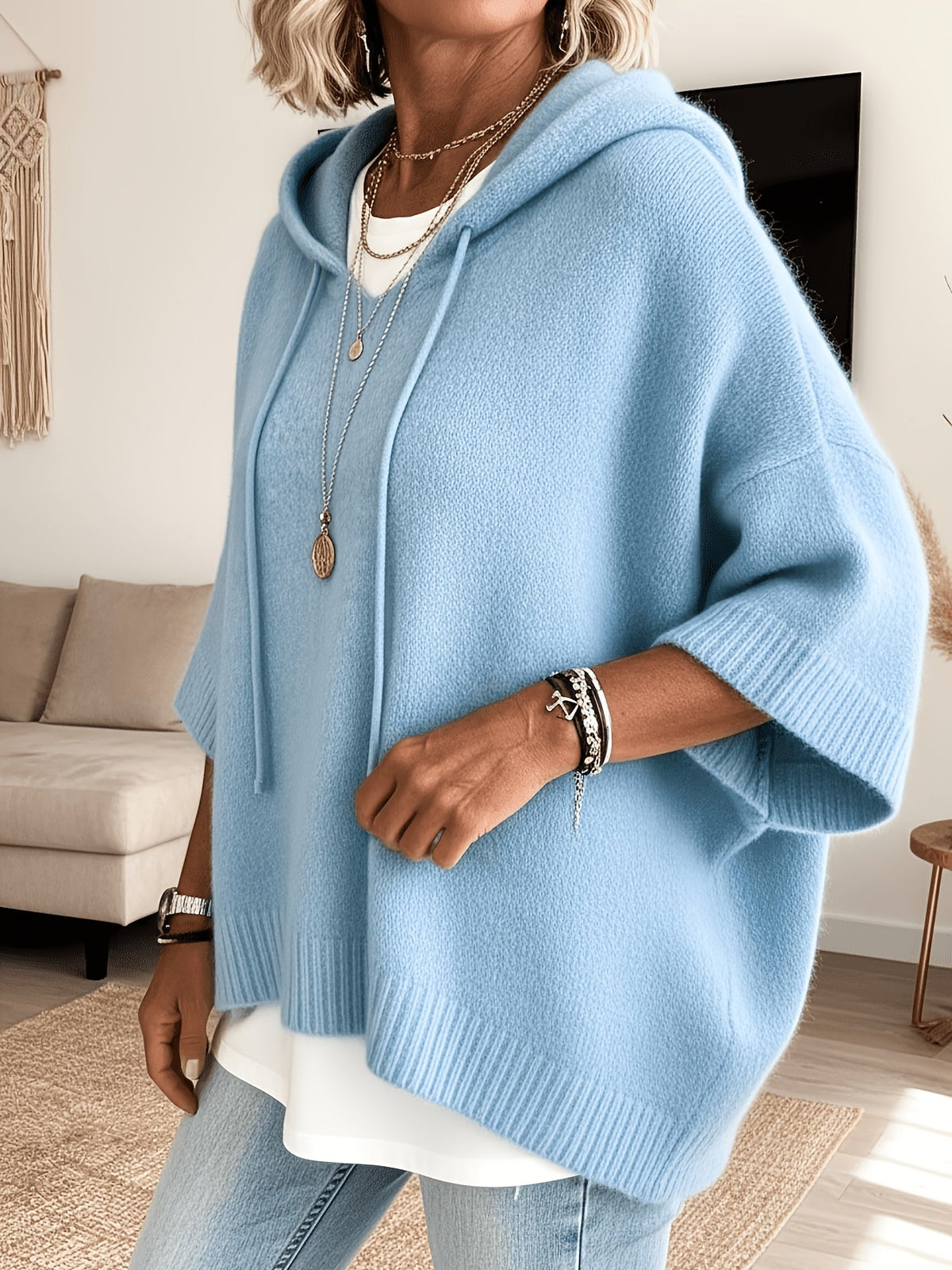 Barbara™ | Batwing Hooded Pullover Sweater