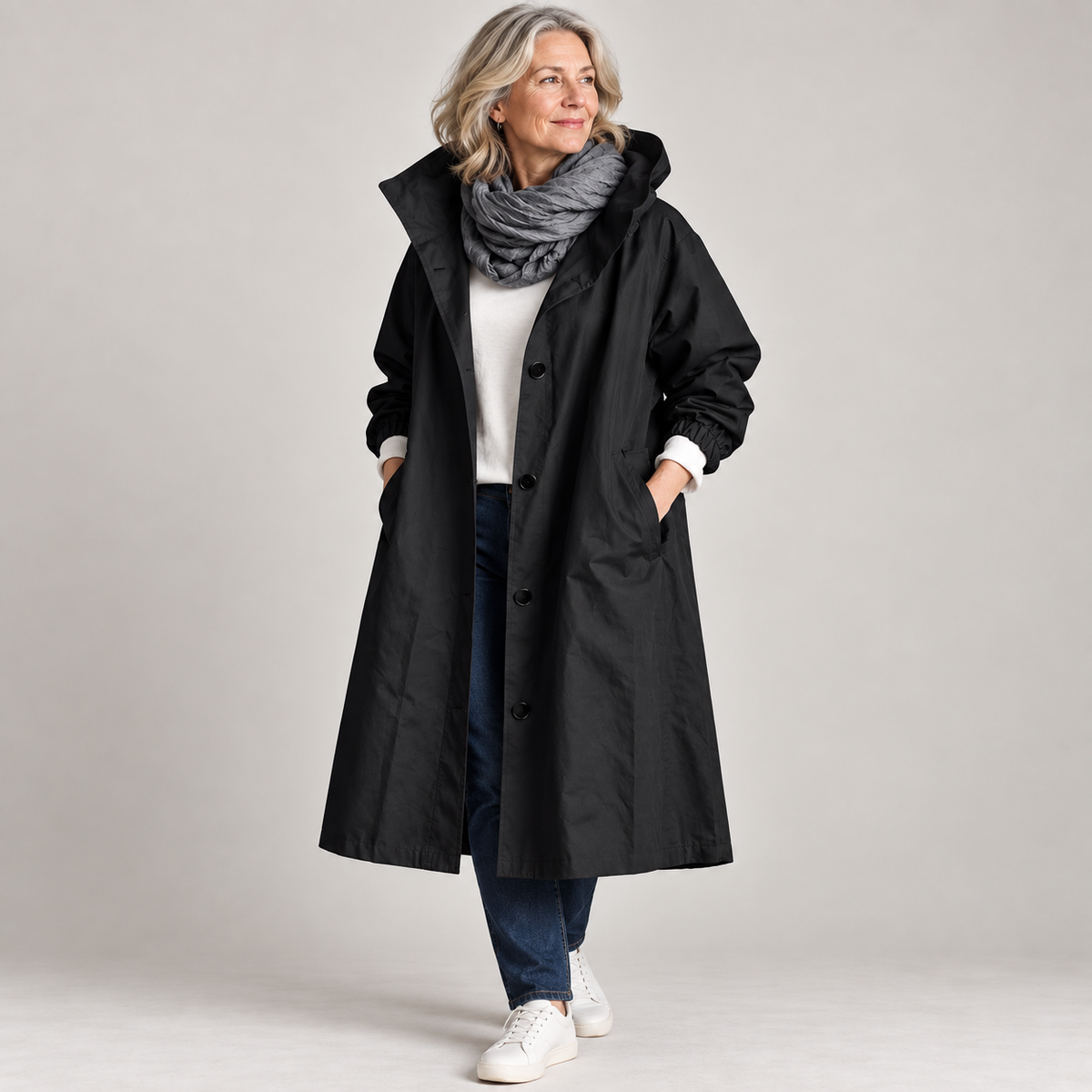 Theodora | Hooded Longline Trench Coat