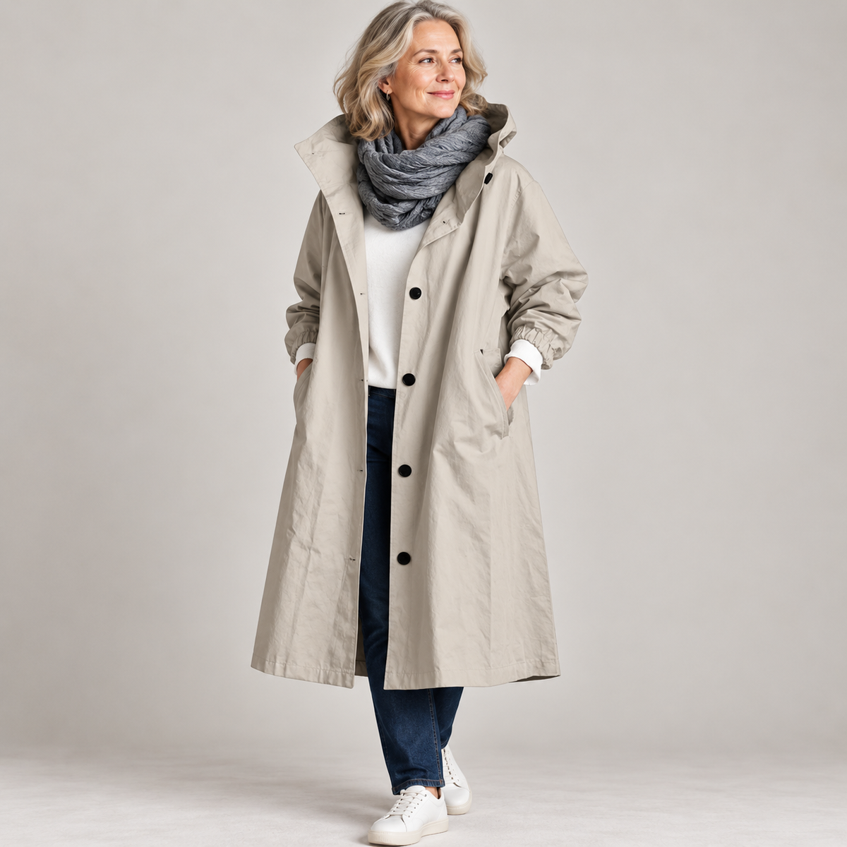 Theodora | Hooded Longline Trench Coat