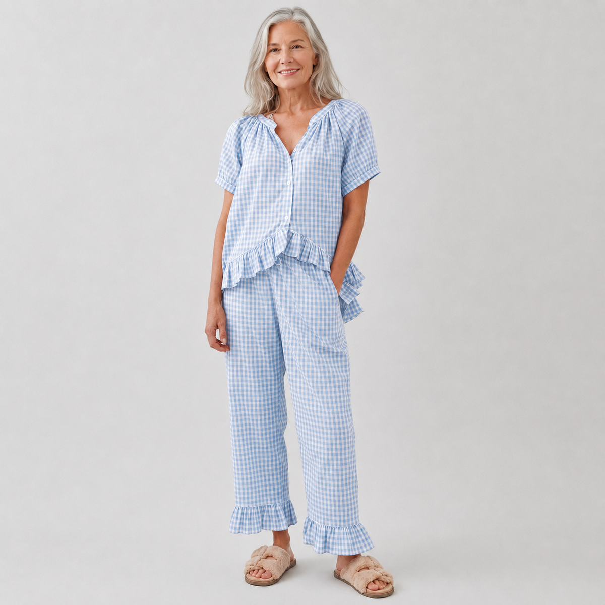 Josephine | Ruffle-Trim Pajama Set