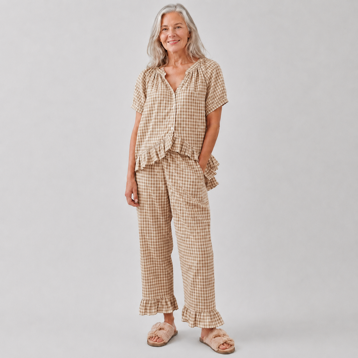 Josephine | Ruffle-Trim Pajama Set