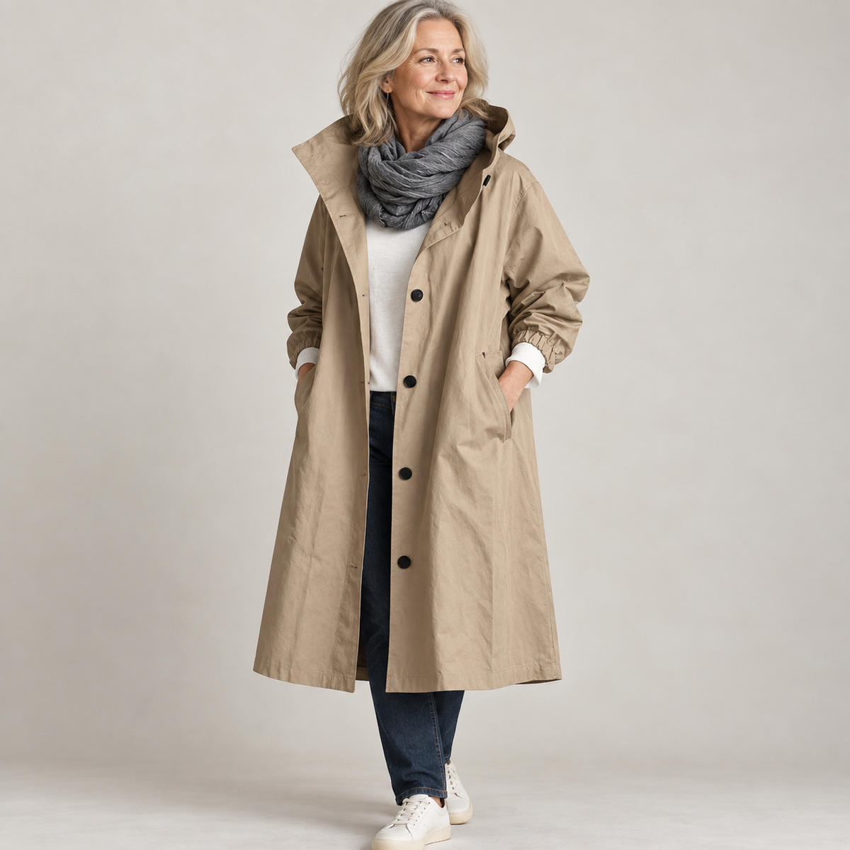 Theodora | Hooded Longline Trench Coat