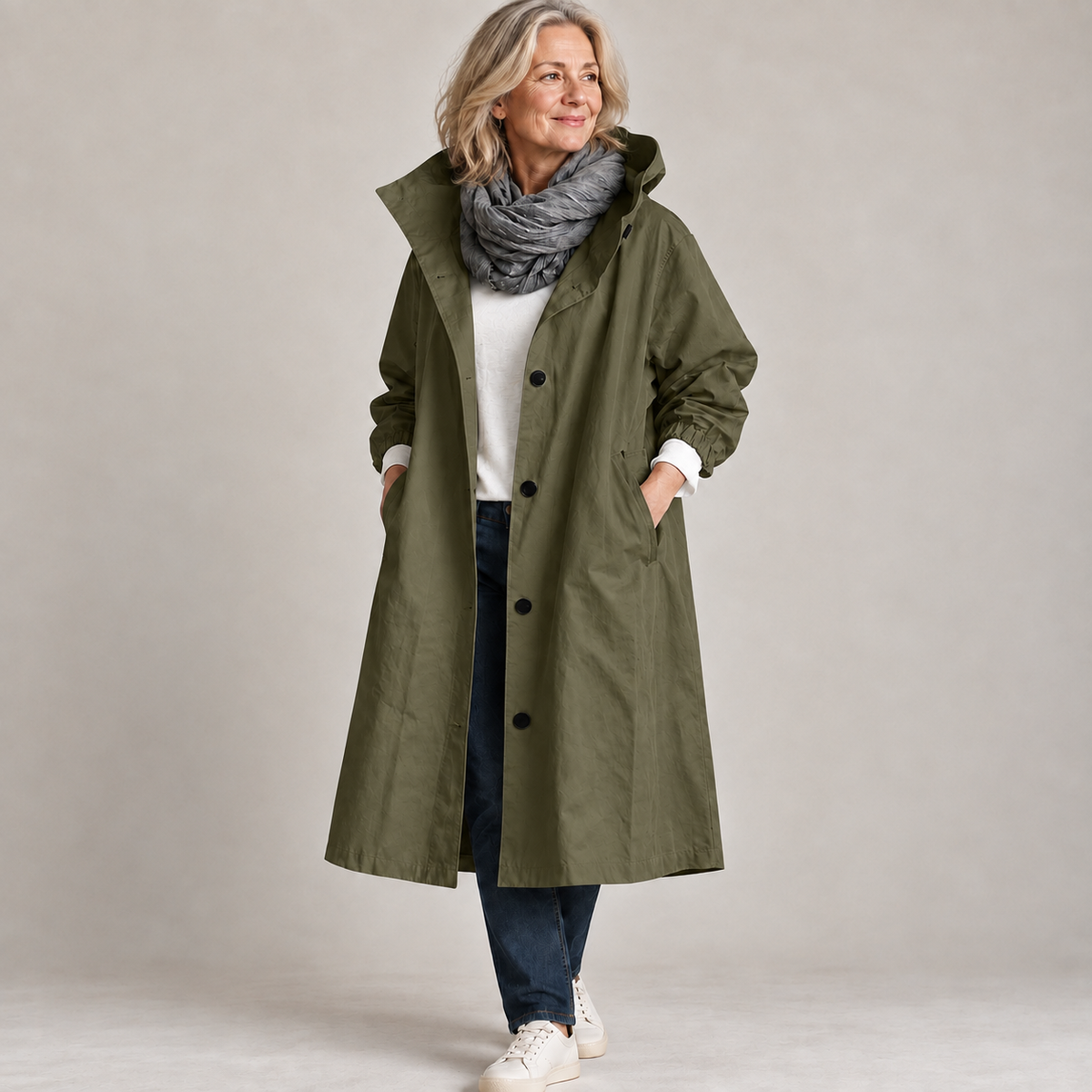 Theodora | Hooded Longline Trench Coat