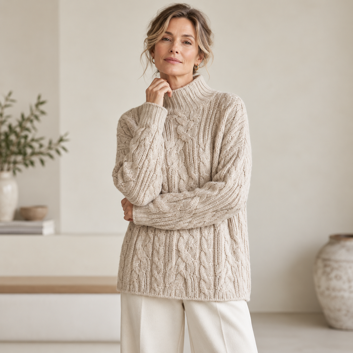 Sophie | Cable-Knit Turtleneck Sweater