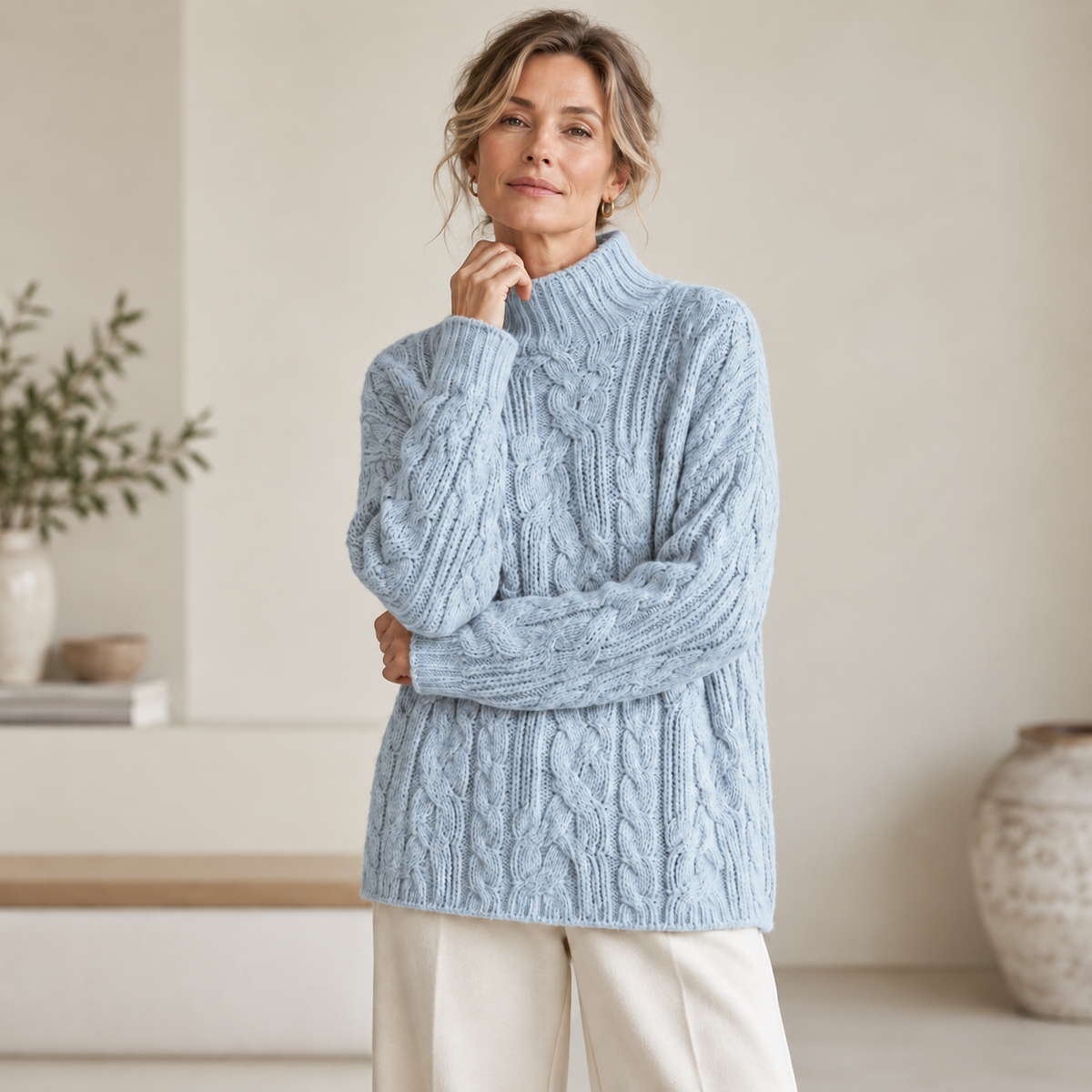 Sophie | Cable-Knit Turtleneck Sweater