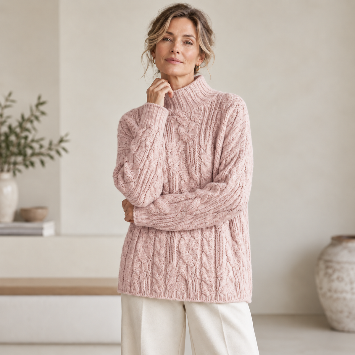 Sophie | Cable-Knit Turtleneck Sweater