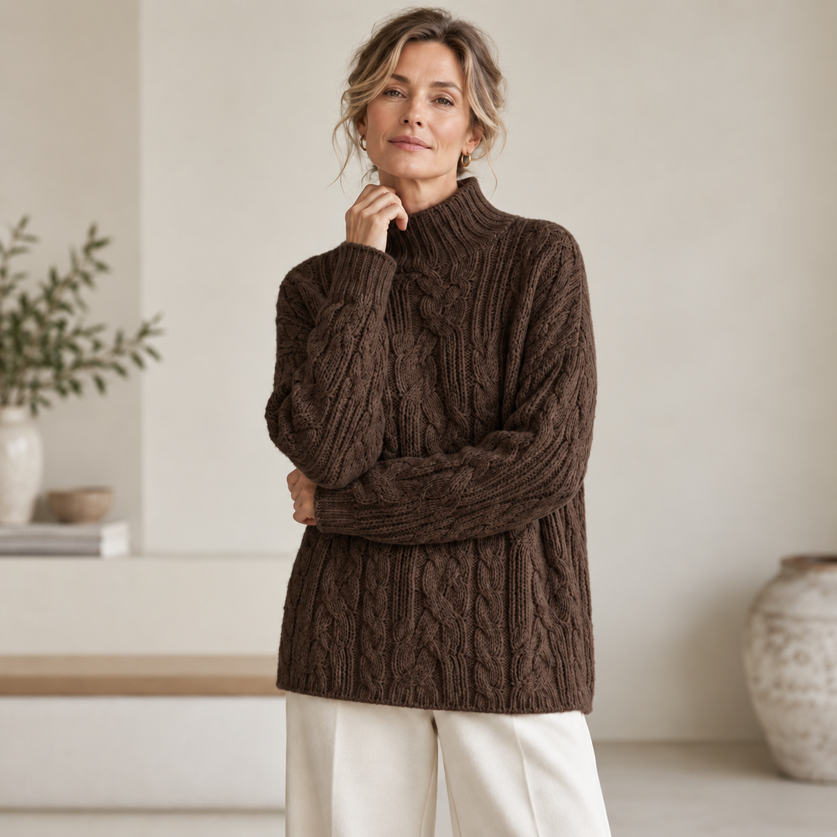 Sophie | Cable-Knit Turtleneck Sweater