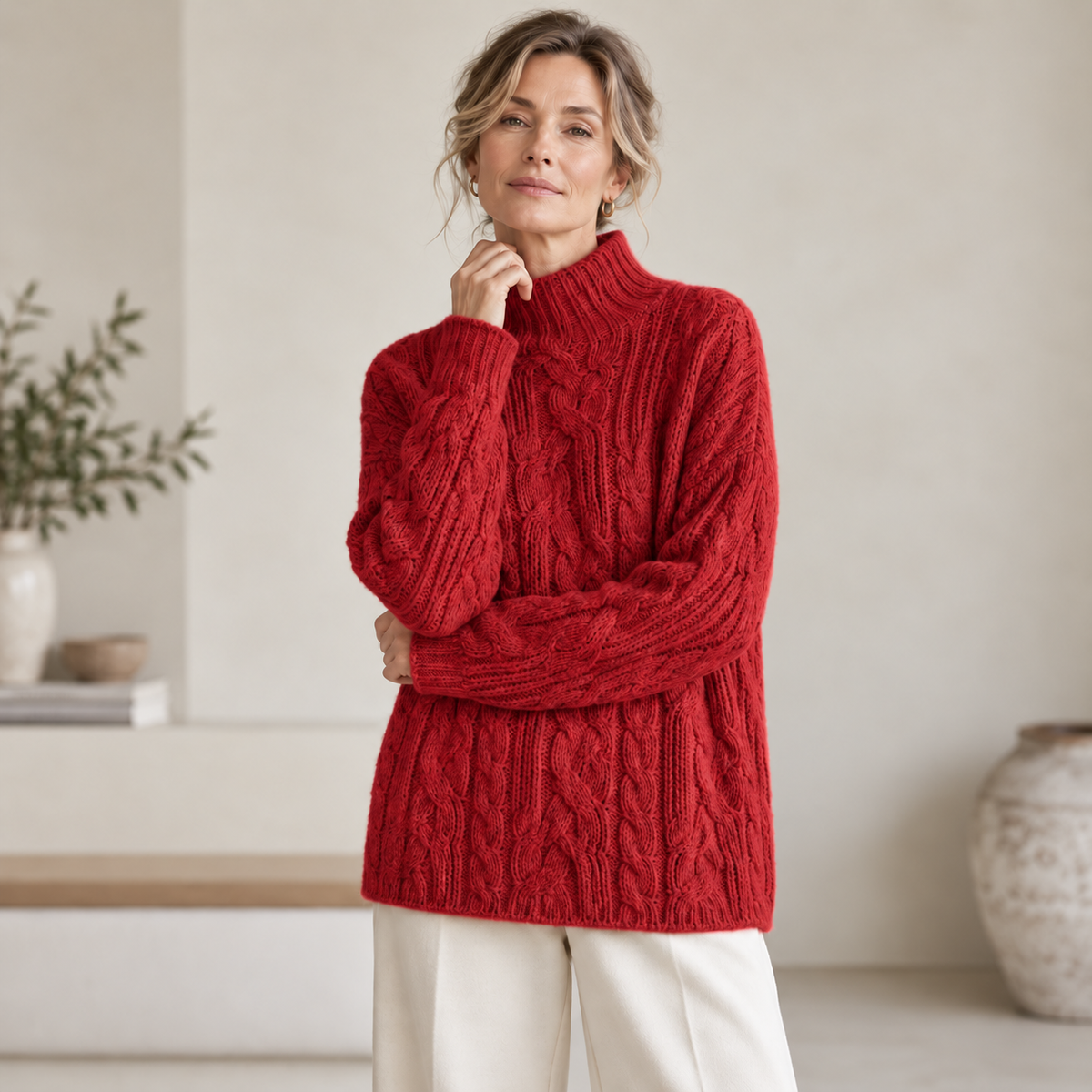 Sophie | Cable-Knit Turtleneck Sweater