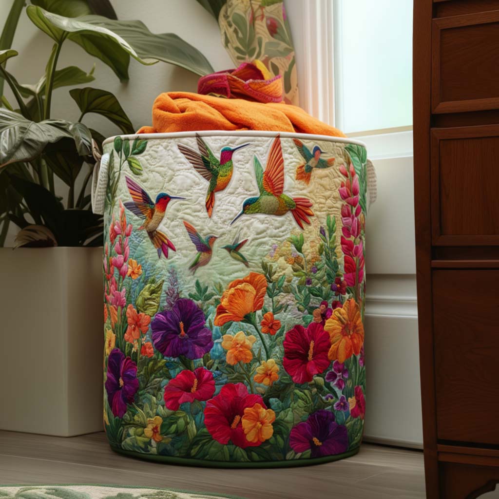 Roseanne™ Hummingbird Garden Quilted Laundry Basket