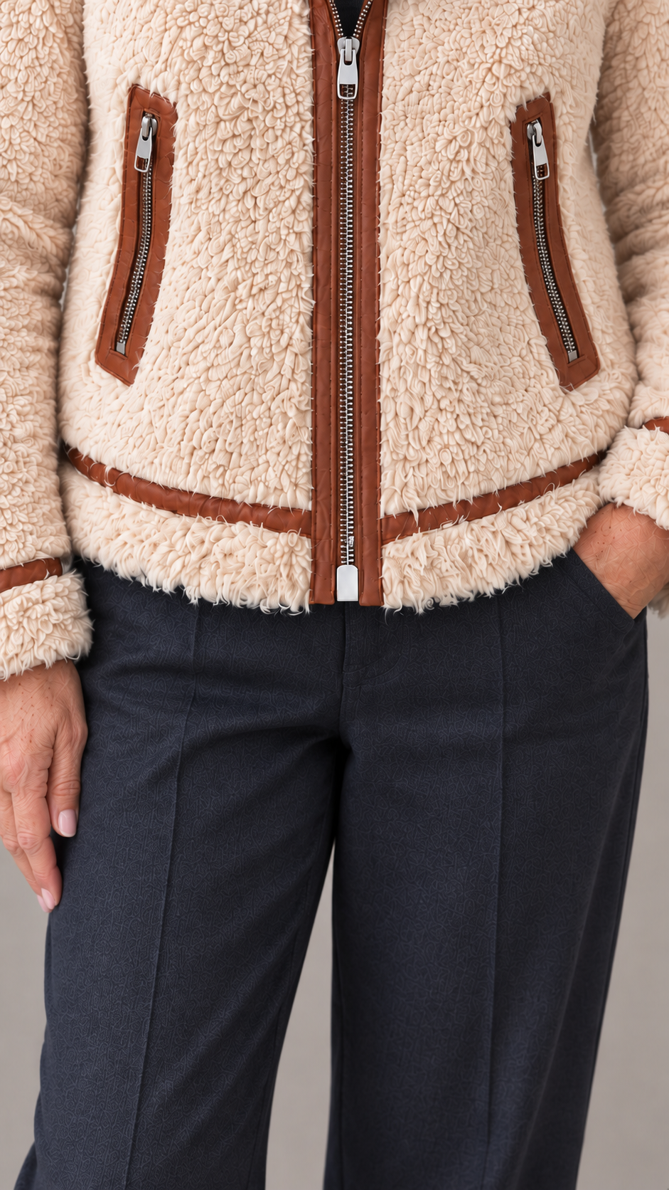 Eleanora | Timeless Beige Shearling Jacket