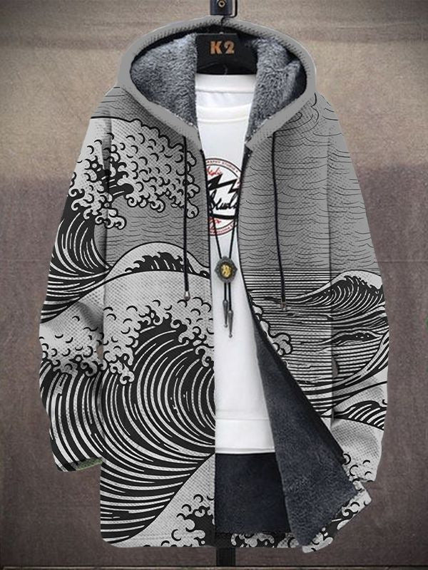 Margot | Artistic-Print Hooded Cardigan