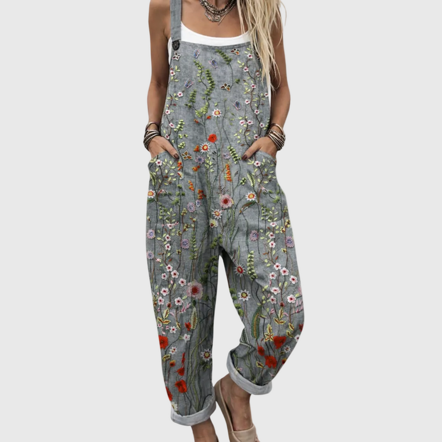 Comfortable Printed Overalls