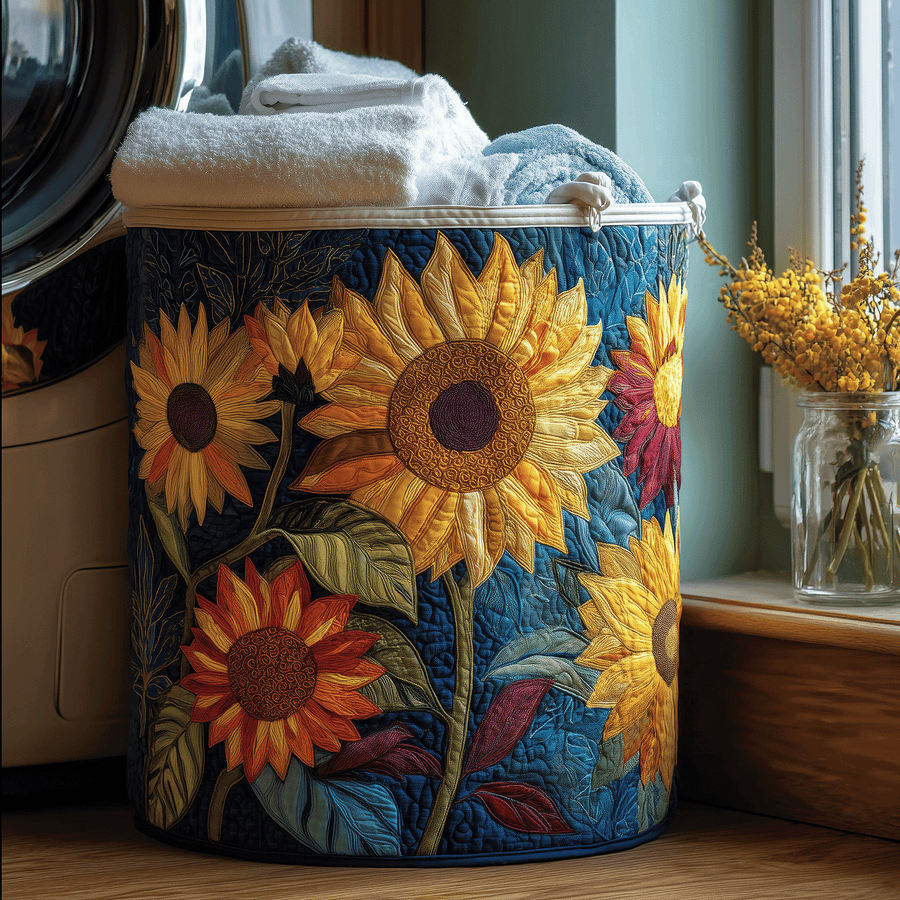 Rae™ Sunflower Quilted Laundry Basket