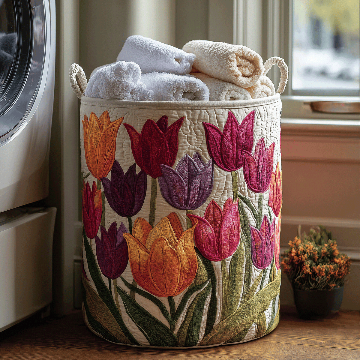 Emmaline™ Tulip Quilted Laundry Basket