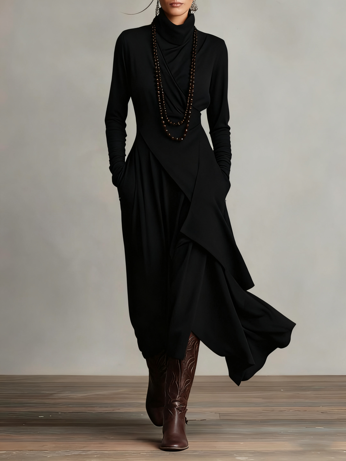 Genevieve | Turtleneck Maxi Dress