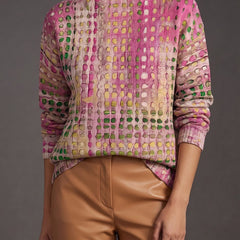 Adaline Lattice Turtleneck Sweater - Orchid