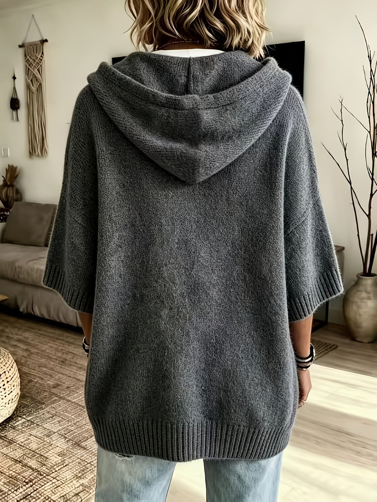 Gilda™ | Puff Sleeve Hooded Sweater