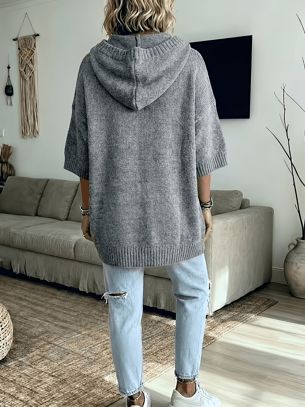 Krista™ | Cross-Drawstring Hooded Sweater