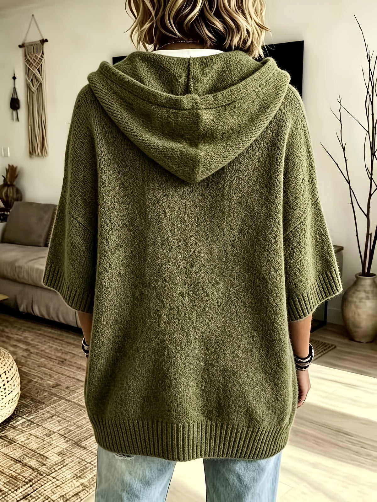 Gilda™ | Puff Sleeve Hooded Sweater