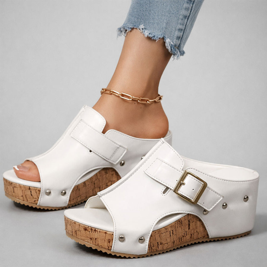 CASSIA™ | Leather Platform Sandals