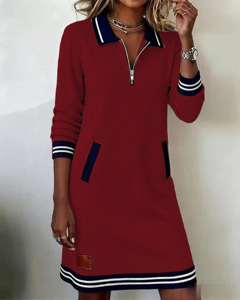 Chic Long-Sleeve Cotton Dress