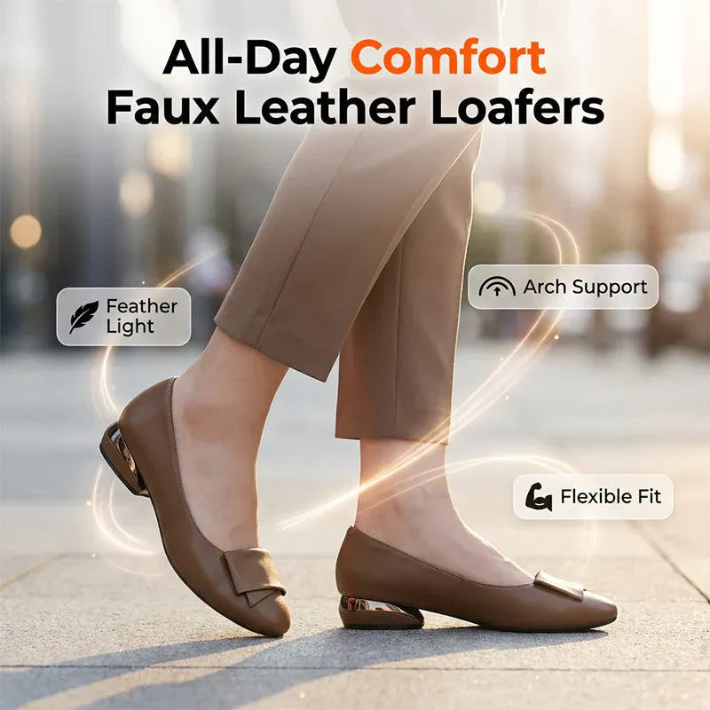 Women’s Lightweight Faux Leather Comfort Loafers