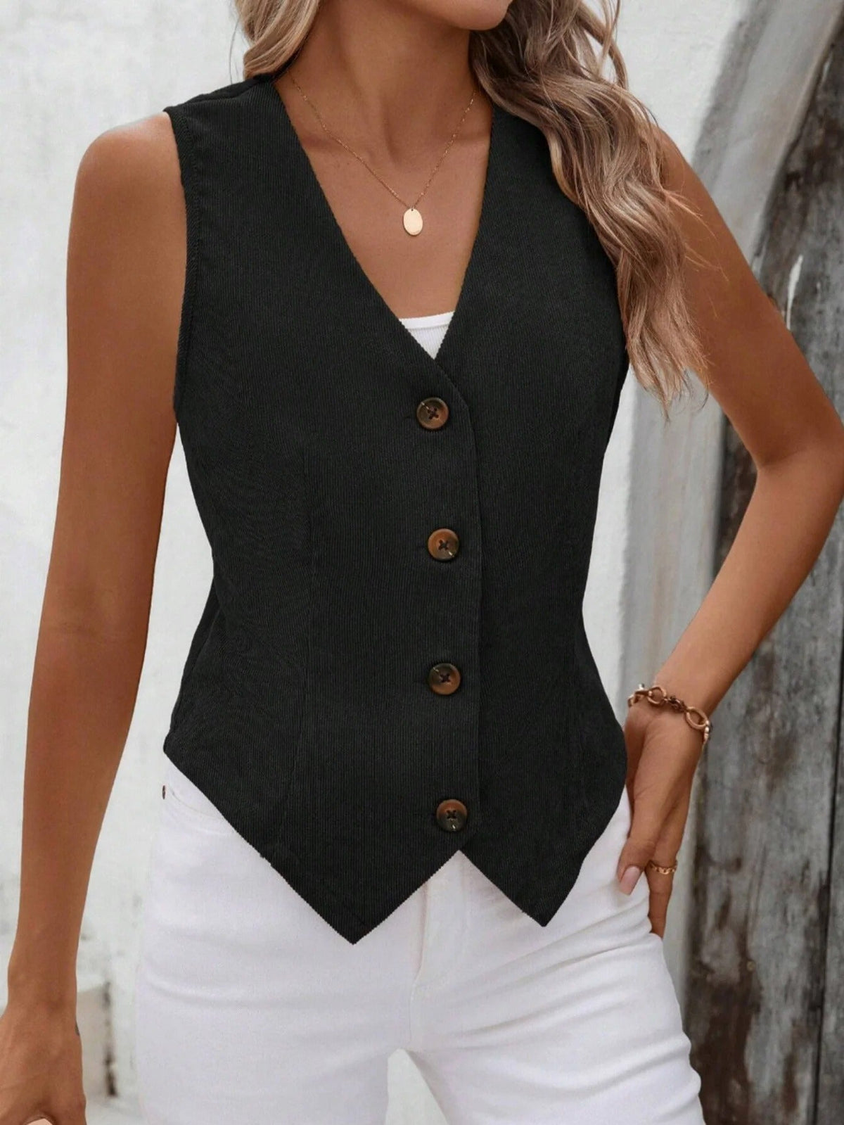 Ethel | Fitted Corduroy Vest